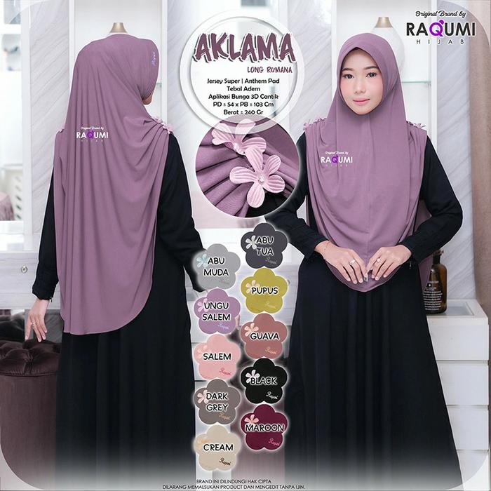 Hijab Aklama Long Rumana By Raqumi / Fashion Hijab 2022 / Style Hijab