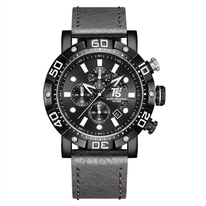 Jam Tangan Pria Original T5 H 3855G Black Grey