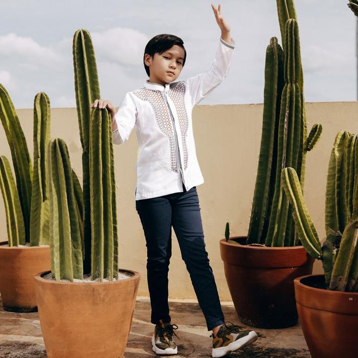 baju koko busana muslim anak laki laki al achwan agatha madinah grey