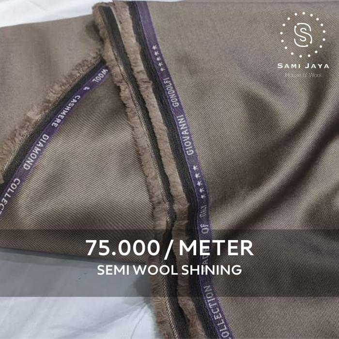 Kain Bahan Jas & Celana Wedding Semi Wool Shining warna COKLAT HAVANA