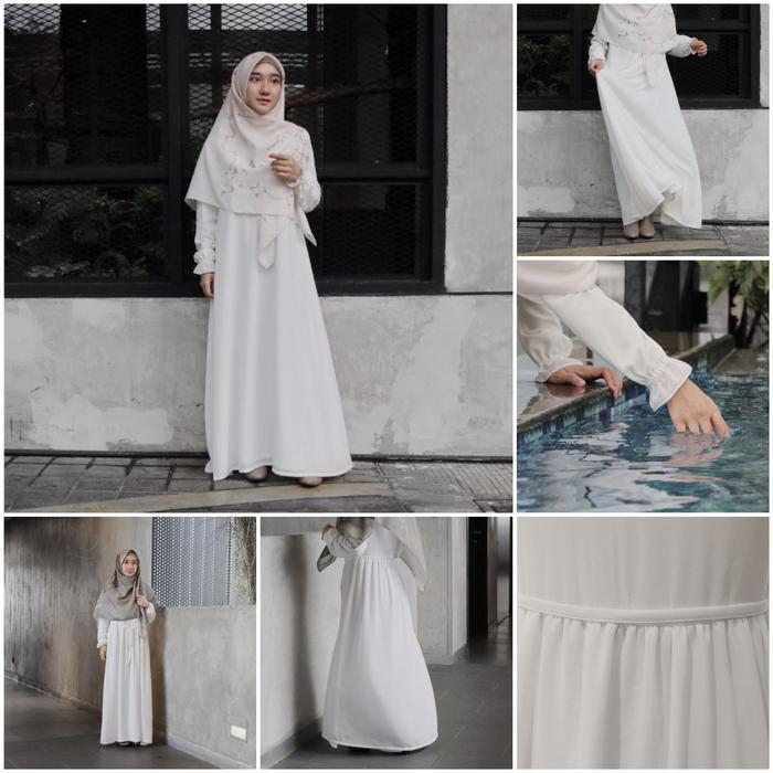 Ivory Flowy Dress | Minimslm gamis syari