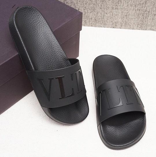 SANDAL VLTN MEN SLIDES BLACK WITH BOX