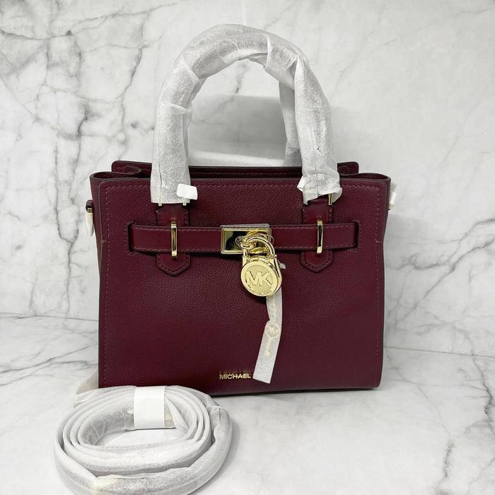 TAS MK HAMILTON SMALL SATCHEL MERLOT WITH STRAP