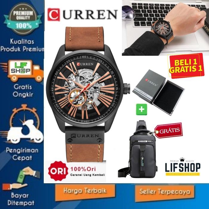 Jam Tangan Analog Automatic Pria Curren 8929 Original Mekanik Watch