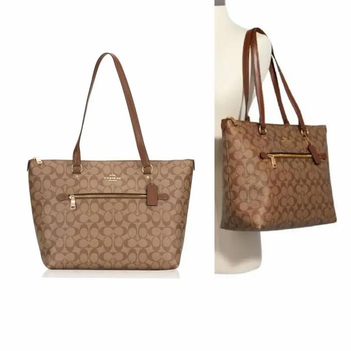 TAS WANITA COCH GALLERY TOTE SIGNATURE SADDLE ORIGINAL