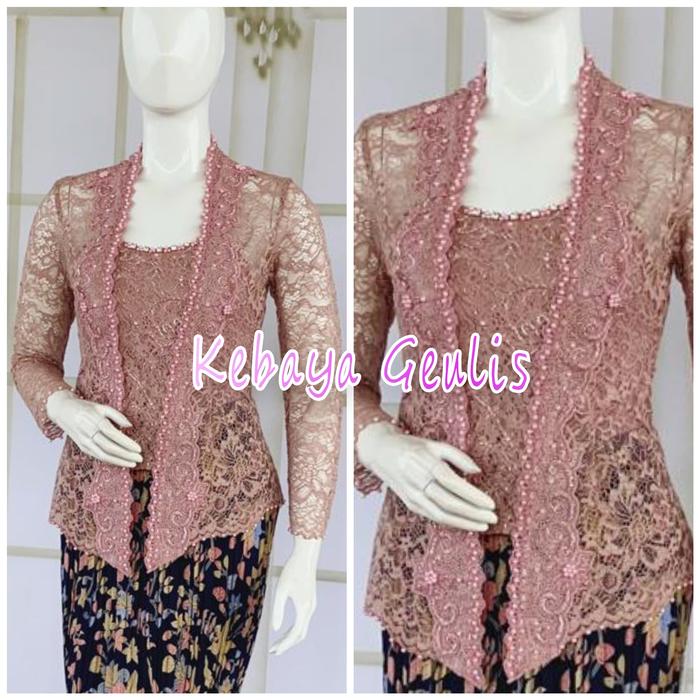 atasan kebaya kutubaru warna nude +longtorso