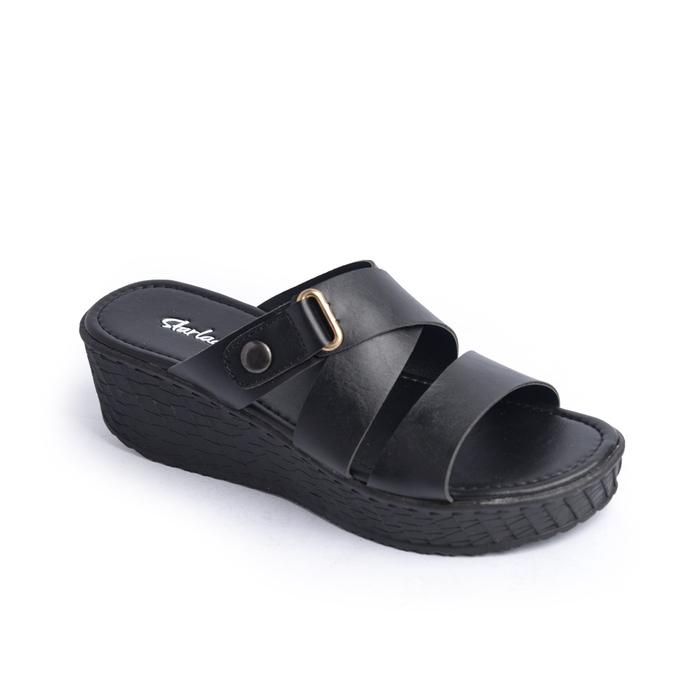 STARLADY sendal wedges wanita dinar black