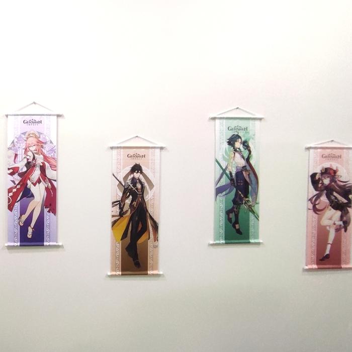 Genshin Impact Yae Miko Zhongli Hu Tao Xiao wall scroll tapestry