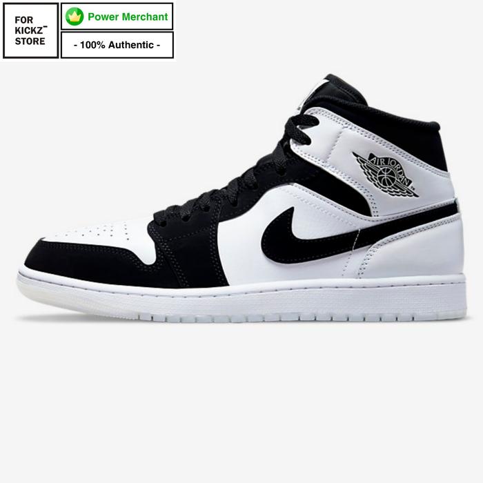 NIKE AIR JORDAN 1 MID SE DIAMOND SHORTS WHITE BLACK
