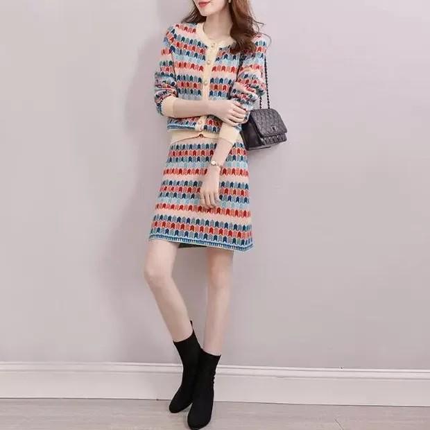 TRIBAL Knit Setelan Rajut/Set Cardigan/Rok Span/Fashion Import Korea