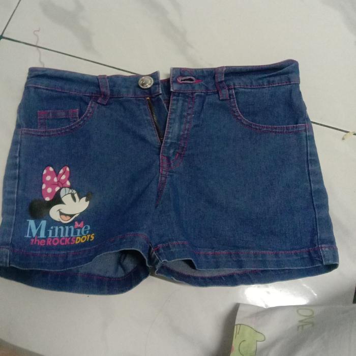 celana pendek untuk anak perempuan jin warna biru preloved