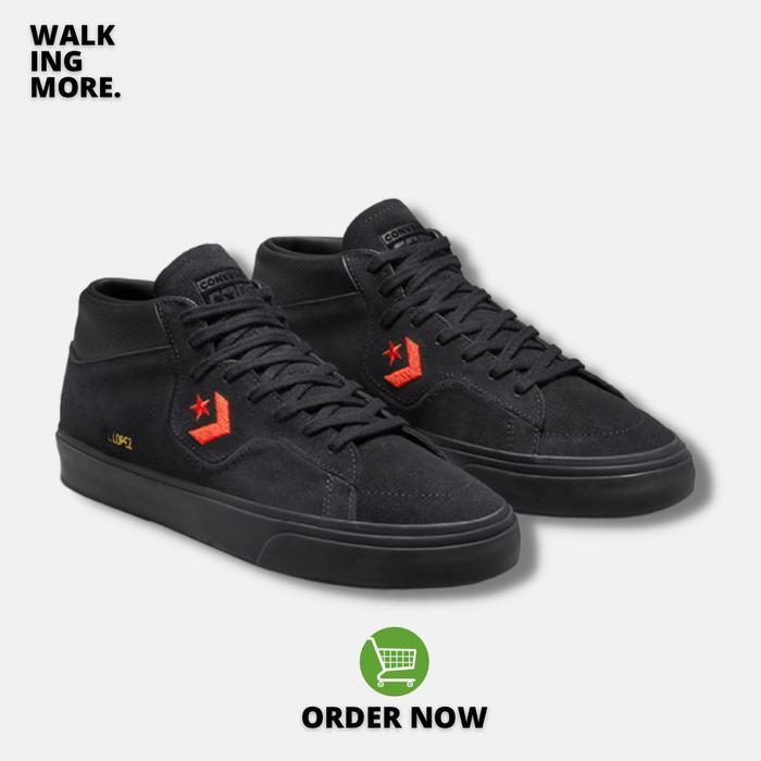 DISKON GEDE CONVERSE L LOPEZ PRO MID BLACK AMARILLO ORIGINAL RESMI