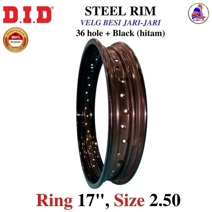 Velg Besi Hitam DID Steel Black ring 17 x 250 Pelek Original 1 buah