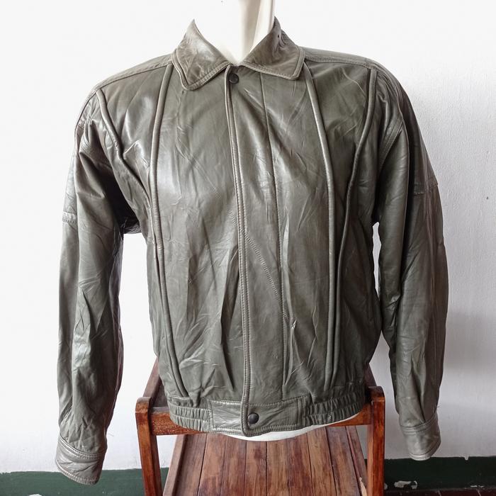 Jaket Kulit FUTURA 2000 Green Army Genuine Leather Jacket