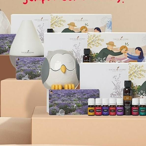 premium starter kit young living diffuser + 10 essential oil