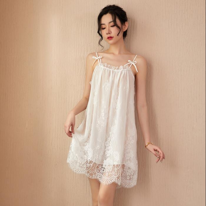 Baju Tidur Daster Lingerie Jumbo Big Size Putih Sexy Transparan 4686W