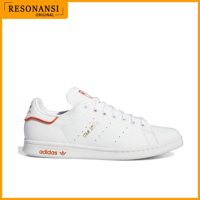 SEPATU PRIA TERBARU ADIDAS ORIGINAL SNEAKERS STAN SMITH PUTIH-MERAH