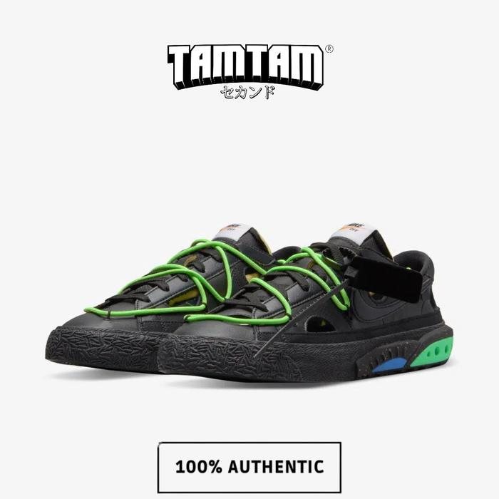 Nike Blazer Low Off-White Black Electro Green 100% Original