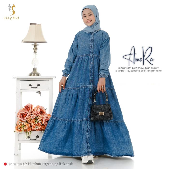 new amora maxy kids gamis anak perempuan cantik modis simpel terbaru
