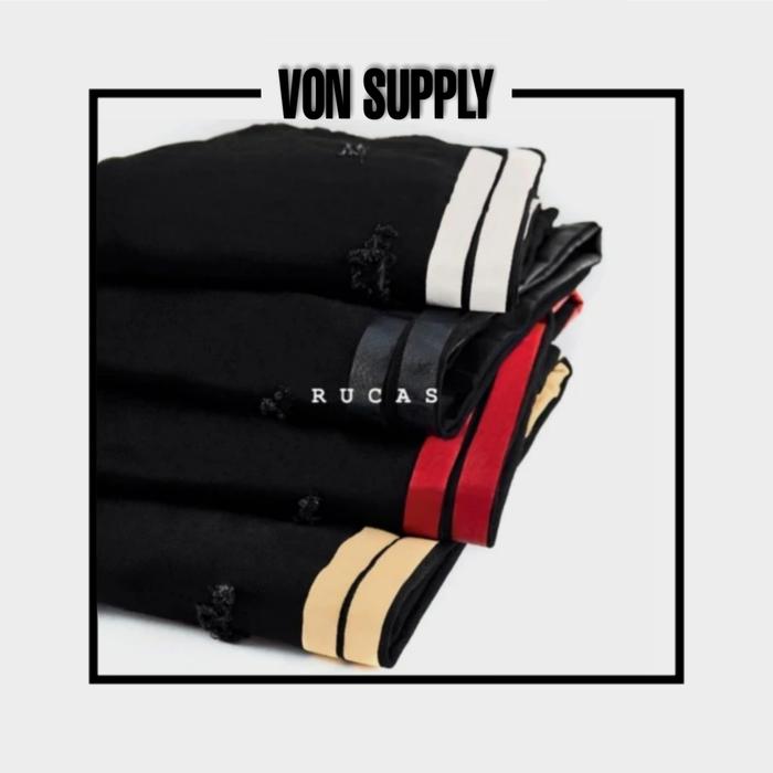 Rucas Season 5 Stripes Denim Black Jeans