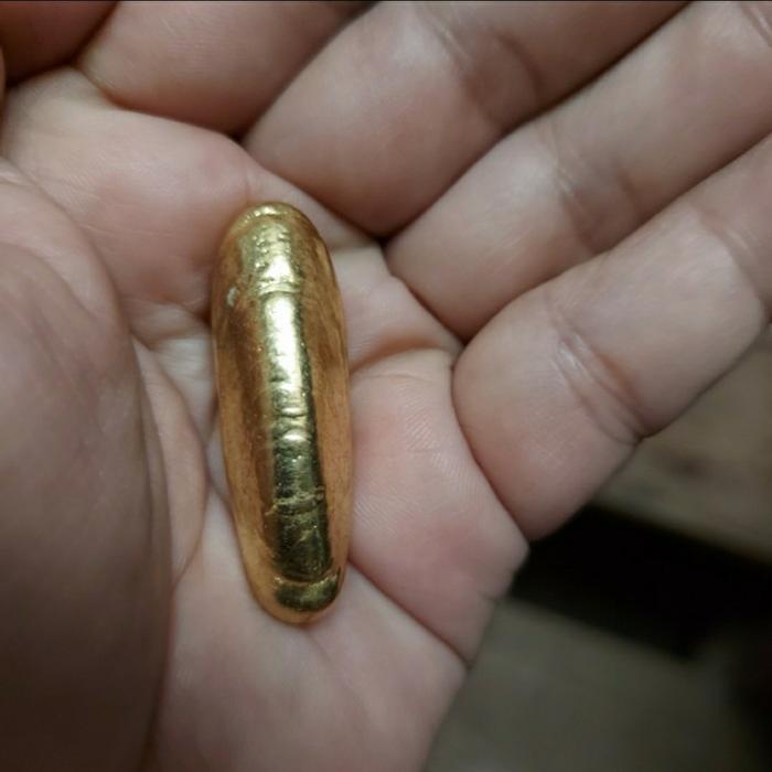 Gold Natural Leklai Stone Thai Lp Somporn Blessed