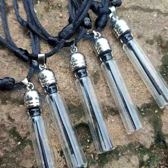 KALUNG LIONTIN TABUNG KACA 2ML LIONTIN PENDAT KACA