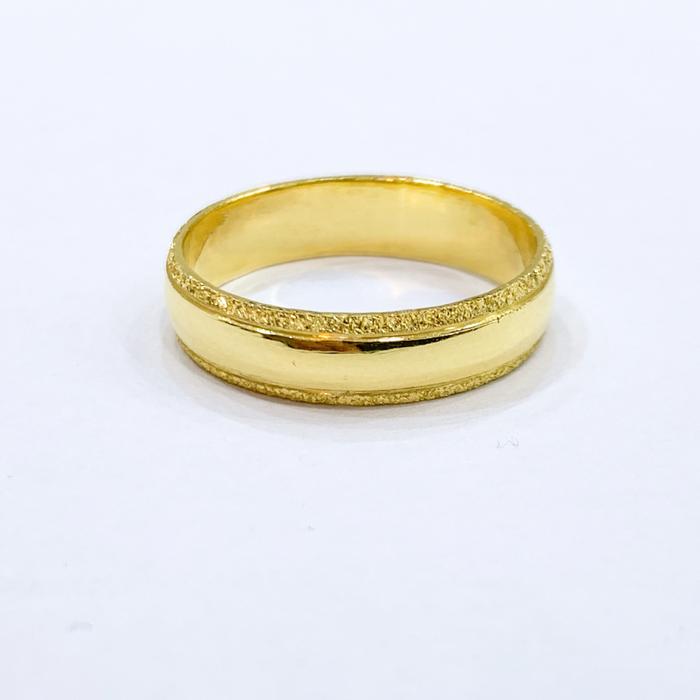 Cincin emas 24k 99% asli polos list pasir