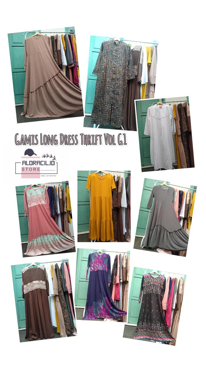 Gamis Long Dress Thrift Vol G1 Busui Friendly Tunik Rok Second Prelove