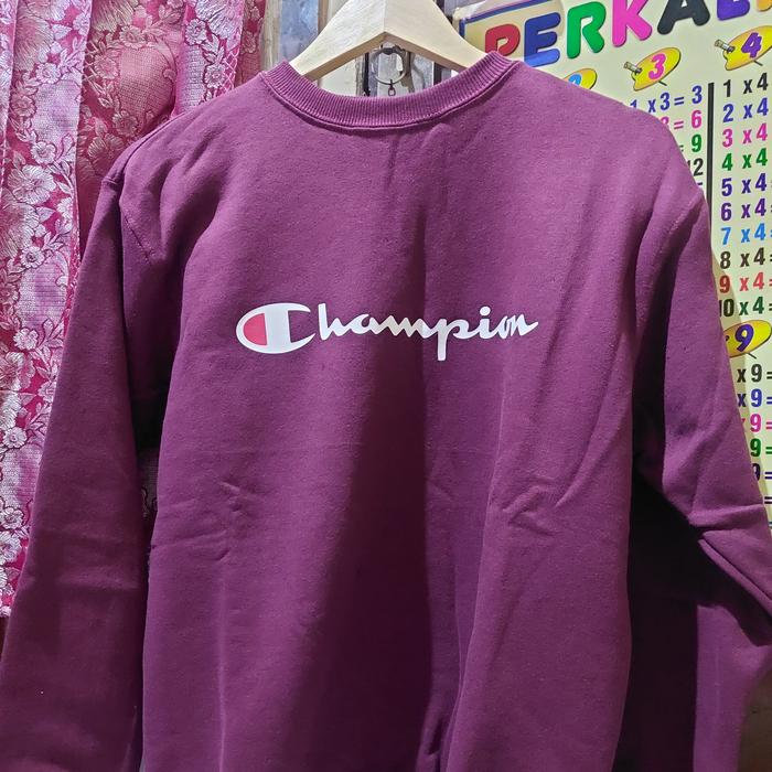 Crewneck Champion Script Logo Original (Maroon)