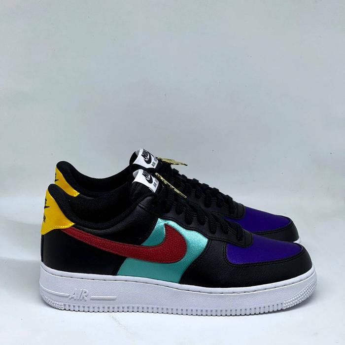 Nike Air Force 1 07 LV8 EMB x NBA Black Multicolor Original Resmi