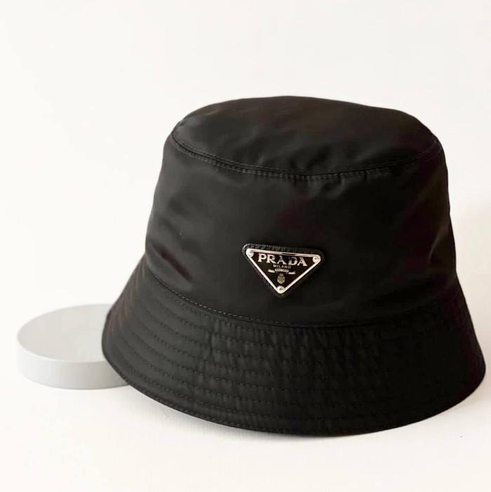 Original - Prada Bucket Hat Black Nylon Hitam size S M L