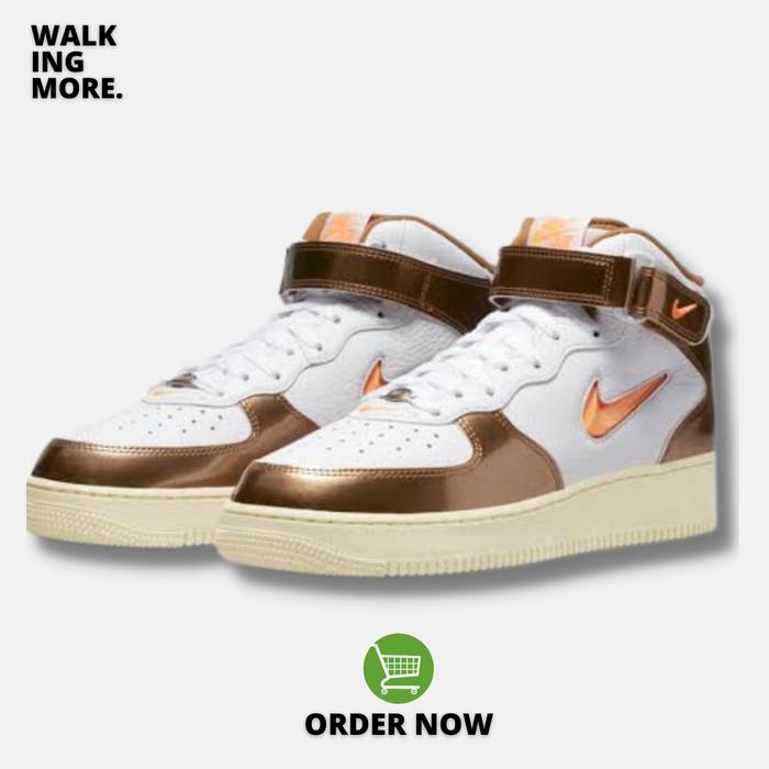 BEST DEAL NIKE AIR FORCE 1 MID QS TOTAL ORANGE ALE BROWN ORIGINAL