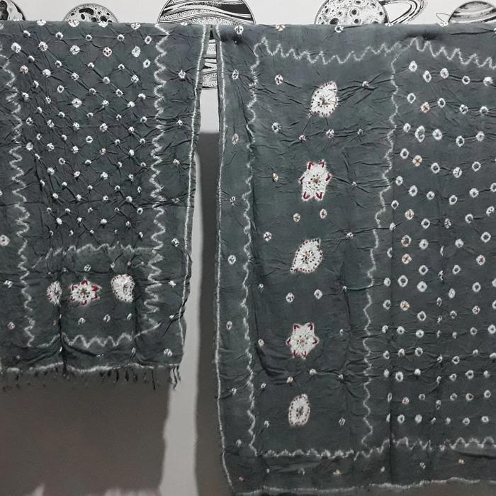 kain batik jumputan dodot kemben siraman set kain selendang abu