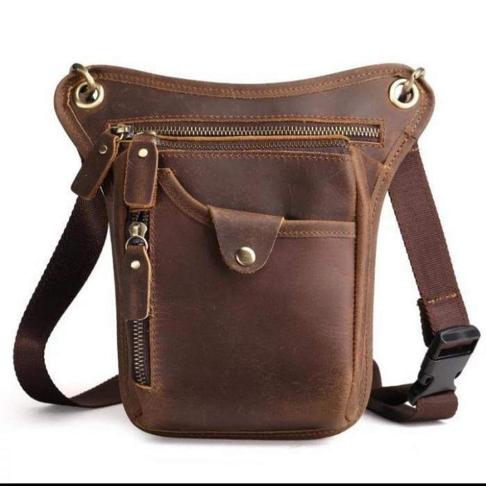 TAS SABUK KULIT TAS PINGGANG ASLI KULIT BAHAN KULIT - TAS PAHA KULIT