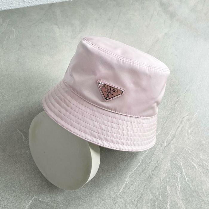 Prada Triangle Logo Bucket Hat Alabaster Pink