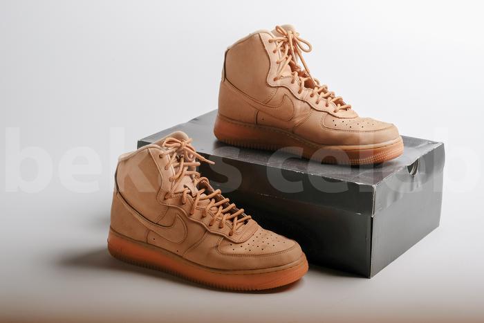 Sepatu Nike Air Force 1 One High Leather Flax Full Brown Coklat
