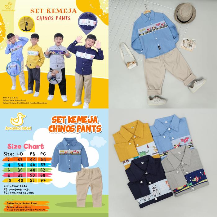 BB-HB JOVANKA LABEL - Set Kemeja Chinos pants size 2-10T