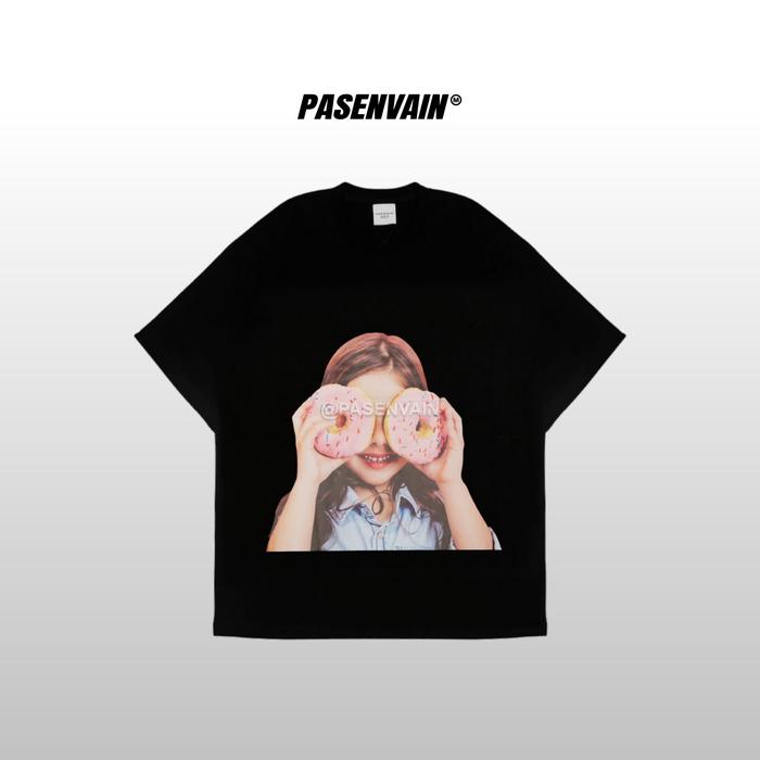 ADLV - Baby Face Donut Girl Black Tee 100% Original