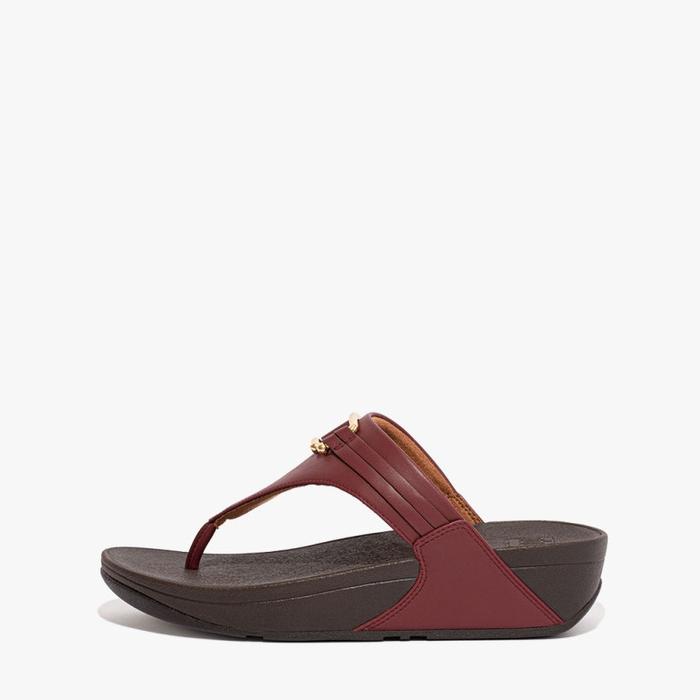 Fitflop Lulu Harness Strim Toe-Post ED2-894 Sandal Wanita Ori-oxblood