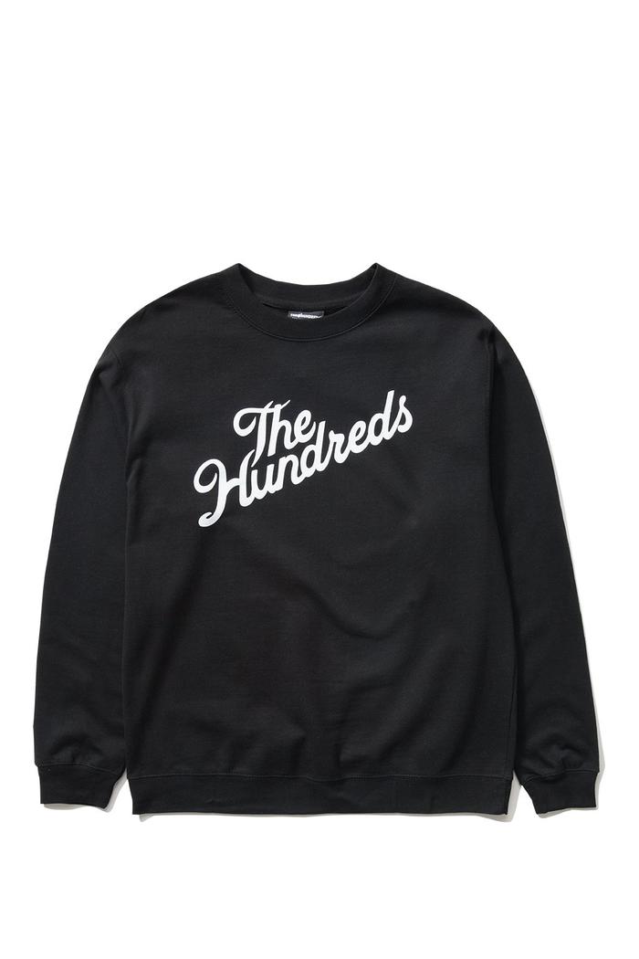 THE HUNDREDS FOREVER SLANT LOGO CREWNECK BLACK