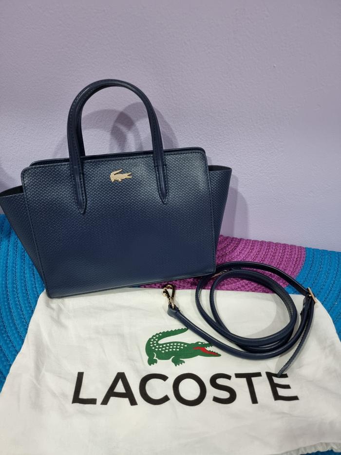 Tas Lacoste Leather Blue, second, original 100%