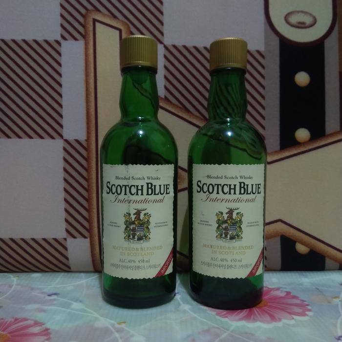botol bekas_scot blue ,botol koleksi