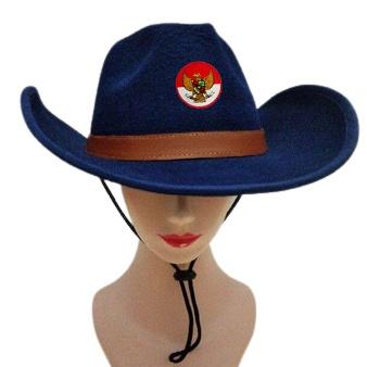 Topi Koboy Garuda Merah Putih Koboi bludru emblem patch bordir GARUDA