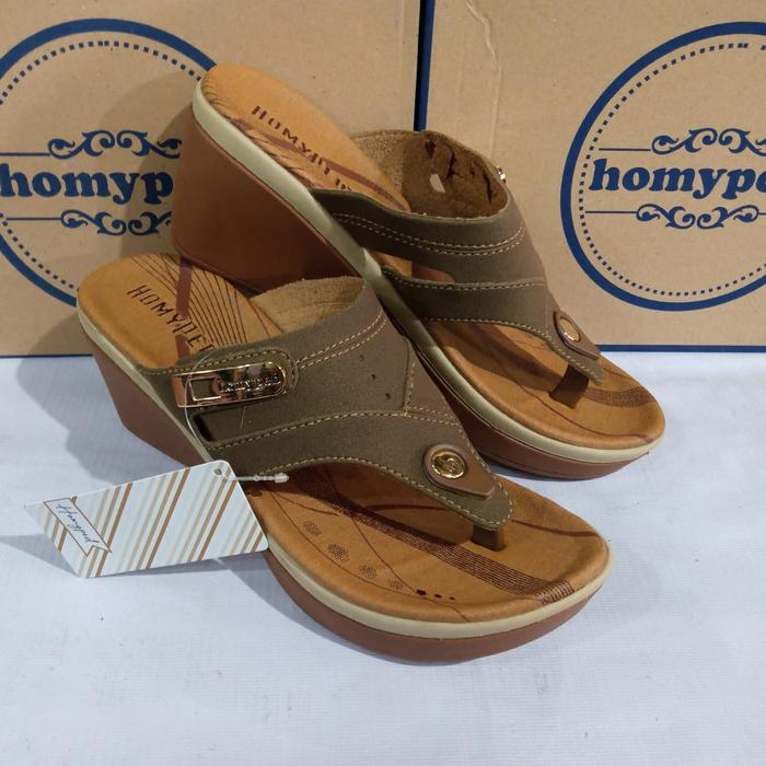 sandal wedges wanita Homyped sandra-n 71 original jendal jepit tinggi