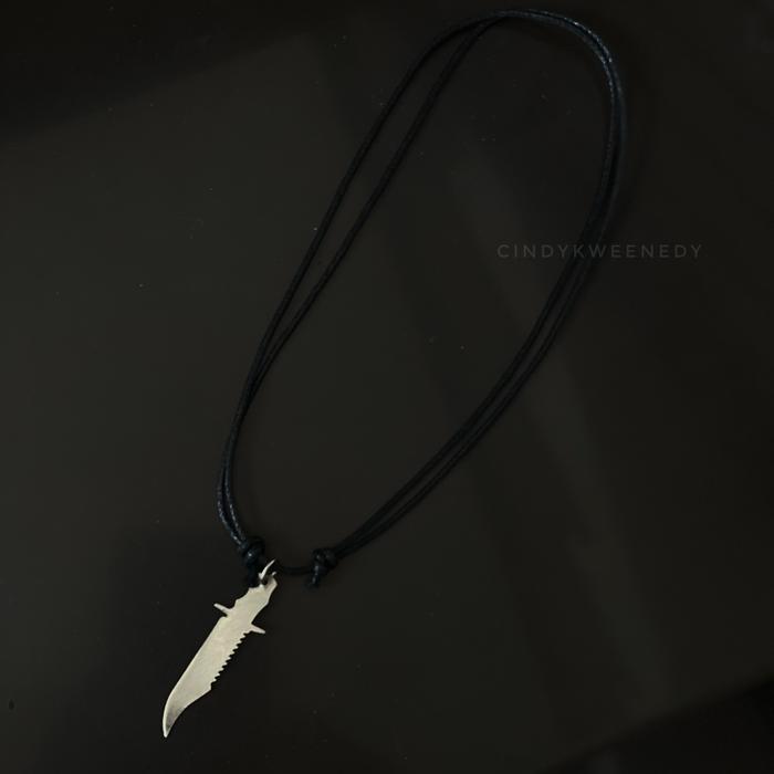Kalung pria necklace accessories korea cowok model pisau pedang 3D