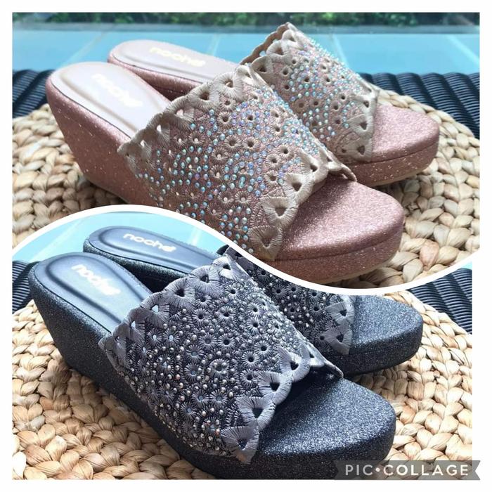 Wedges Noche Vanne Grey, Gold Original Sale