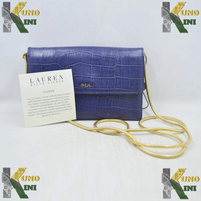 TAS KULIT RALPH LAUREN TATE MINI CHAIN BLUE (Original-New), from U.S.A