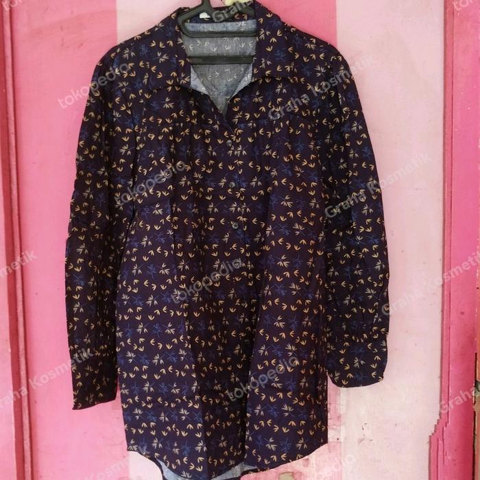 Kemeja Wanita Le Rosetz Navy XXL