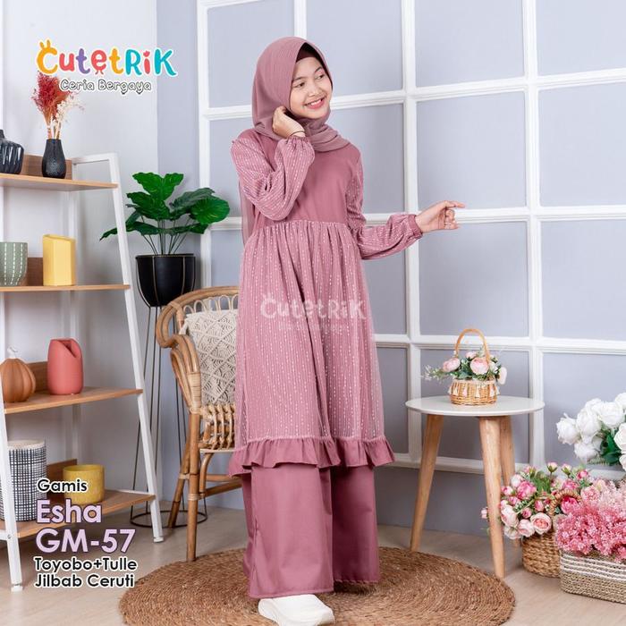 Gamis Anak /Dress Baju Muslim perempuan 5-12thn Lucu Cutetrik GM57