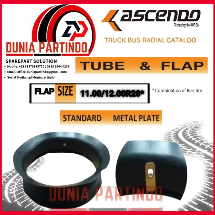 Ban Flap Selendang Truck Bus Radial 11.00/12.00 R20 ASCENDO